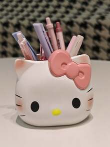 1个Hello Kitty卡通铅笔盒，多功能桌面文具，化妆品收纳盒