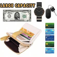 - Carteras para gatos para nias, lindo cartera pequeo de piel sinttica con ventana de identificacin para mujeres y nias, Rosado, Lindo - Amarillo - Ver 3