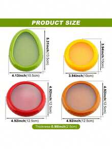 4pcs Silicone Fruit & Vegetable Preservation Containers Set, Portable, Stackable, Leak-Proof Food Storage Containers, Keeps Food Fresh And Organized In Refrigerator, Reusable With Lids - Multicolor - View 3
