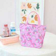 1pc Cute Cartoon Ugly Fish Waterproof Handbag Tote Bag, Student Lunch Box Bag - Multicolor - View 13