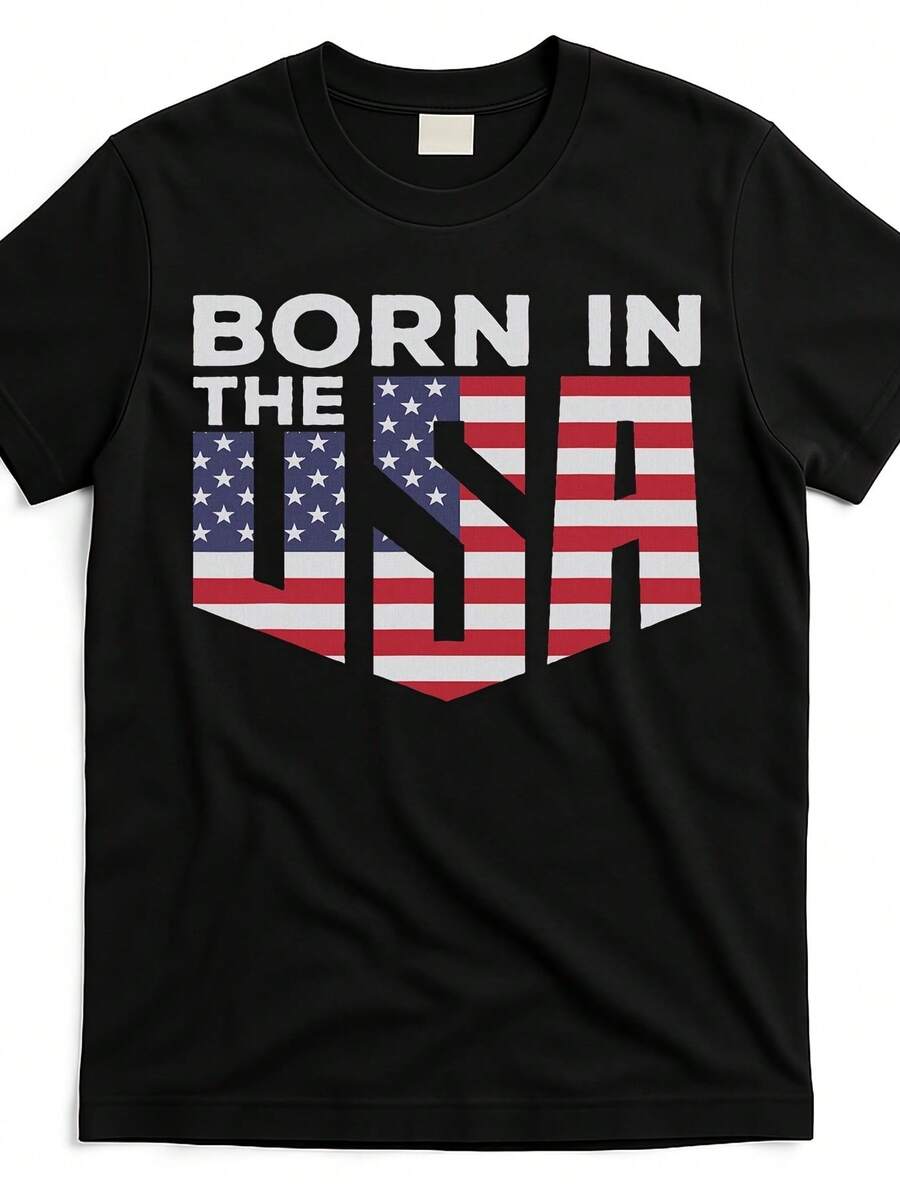 Born In USA T-Shirt - Black - View 1
