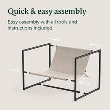 Zinus Aidan Silla de Estructura Metálica con Cojines de Espuma Color Avena y de Fácil Armado Garantía de 1 año - Avena - Ver 7