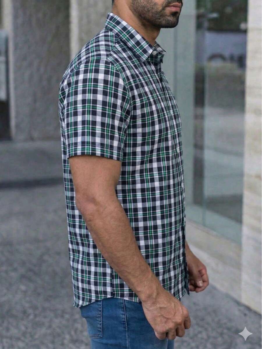 Impala CAMISA MC REGULAR BASICA SLIM FIT - Verde Gris - Ver 1
