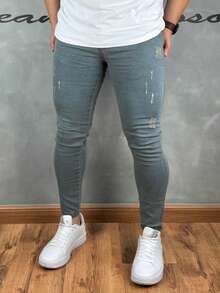 Basic Super Skinny Premium Jeans 01 - Gris Claro - Ver 7