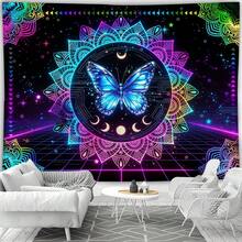 1 buc tapiserie cu imprimeu de fluturi, tapiserie decorativă de perete pătrată modernă din poliester, potrivită pentru camera de zi și dormitor - Multicolor - Vizualizare 5