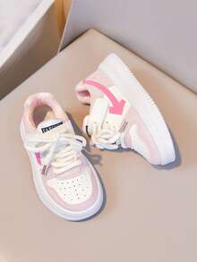 2026 Spring/Autumn New Kids' Casual Sneakers, Non-Slip Soft Sole, Soft Leather Upper, Breathable - Pink - View 3