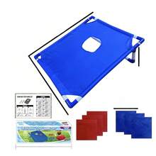 1 Set Portable Cornhole Game Set, Foldable & Durable, Toss Beanbag Game For Summer Beach, Suitable For Outdoor Gathering, Camping, Beach And Backyard Entertainment - Includes 6 Beanbags, Great For Christmas, Easter, Thanksgiving And Graduation - Multicolor - View 9