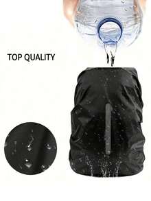 1个70升防水背包防雨罩，适用于户外旅行和运动 - 防尘便携，超轻带反光条防尘罩，适合徒步、露营、骑行等旅行 - 彩色 - 查看 14