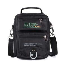 男士战术尼龙斜挎包，户外多功能旅行包，带手机袋，休闲单肩包 - 彩色 - 查看 15