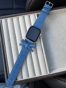 1条彩色真皮表带，兼容 38mm、40mm、41mm、42mm、44mm、45mm、46mm、49mm，适用于 Ultra系列10/9/8/7/6/5/4/3/2/1 SE - 藍色 - 查看 2