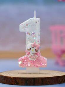 创意数码蜡烛，三丽鸥卡通生日蛋糕蜡烛。生日派对装饰，0-9岁数码蛋糕，甜点桌装饰插片，场景装饰 - 彩色 - 查看 9