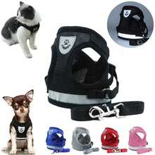 Chest Harness/Collar For Dogs And Cats With Leash For Small And Medium-Sized Pets, Comfortable Vest. - 橙色和黑色 - 查看 3