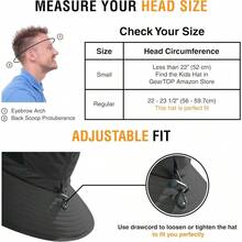 GearTOP Sombrero para Sol de ala Ancha para Hombre y Mujer Sombreros de Sol con Solapas para Pesca Senderismo Camping UPF 50+ - 7-7 1/2 + Gris Oscuro - Sin Solapas ni Cubrecuellos - Ver 5