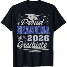 Proud Grandma Of A Class Of 2026 Graduate Senior Graduation T-Shirt Comfortable Home Wear, Daily Fashion, Party Wear T-Shirt,Unisex Style ,Gift T-Shirt Sizes S - XXXXL, Black - Đen 23 - Xem 1
