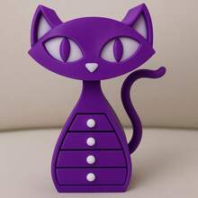Cat-Shaped Jewelry Box - Morado - Ver 2