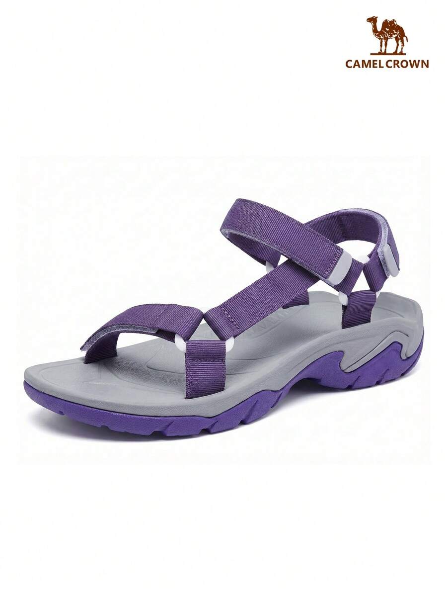 CAMEL CROWN Women's Hiking Sandals, Comfortable Walking Sandals, Waterproof Wide-Fit Fashion Sport Sandals With Adjustable Hook - Purple - View 1