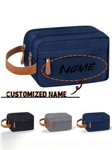 Tas Perlengkapan Mandi Pria untuk Perjalanan, Kapasitas Besar, Dapat Dilipat, Terbuat dari Poliester, Tas Perlengkapan Mandi, dengan Logo & Nama yang Dapat Disesuaikan - MultiWarna - View 10