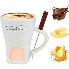 Cheese, Chocolate And Butter Caramel Dipping Sauce Set, Suitable For Swiss Party, Dessert And Appetizer Services. Low-Temperature Bowl, Hot Chocolate Station, Hot Chocolate Bar, Dessert Hot Pot Cup, Chocolate Hot Pot Stick, Hot Chocolate Pot, Party Chocolate, Tableware Set, Melted Chocolate, Household Items - Multicolor - View 13