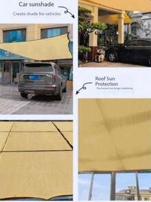 [ 90% High Shading Rate ] Beige PE Sunshade Net, Outdoor Sunshade Cloth, Plant Shed Sunshade Net, Heat Insulation, Cooling Durability, UV Protection. - Beige - View 8