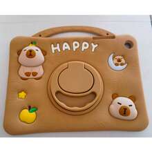 水豚可爱卡通平板电脑保护套，兼容 iPad Mini 12/34/567/567/89/10/Air/Pro 和三星 A9/A9+，防摔、防震、防滑、防刮，硅胶材质，个性化设计，时尚创意，奢华美观，适用于 iPad 7.9/9.7/10.2/10.5/10.9/11 英寸。 - 棕色 - 查看 27