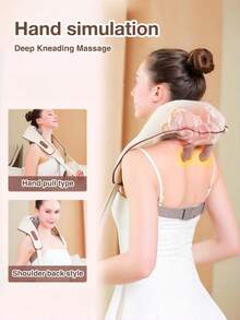 Neck And Shoulder Massager With Heat, Electric Shiatsu Massage Pillow For Back, Trapezius Muscle Relief, Multi-Function Soothing Massager - Normal - View 6