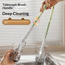 可伸缩多功能破墙刷 360°旋转清洁魔杖长柄榨汁机豆浆机清洁专用刷 - 彩色 - 查看 8