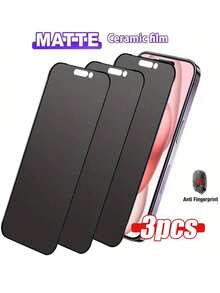 3片装磨砂隐私屏幕保护膜，兼容 17 Pro Max/16 Pro Max 6.9英寸，全覆盖防窥防盗，防眩光钢化玻璃膜，防指纹，兼容手机壳，也兼容 16 Pro Max/16 Pro/16 Plus/16/15 Pro Max/14 Pro Max/13 Mini/12/11/XS Max/XR/8+/7 Plus，生日礼物，家居礼品 - 黑色 - 查看 31