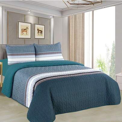 Casaisla Home Collection Juego de Edredón Reversible 4 Piezas con Sábana de Cajón y Fundas de Almohada (Matrimonial y King Size) Seleccione Tamaño y Diseño