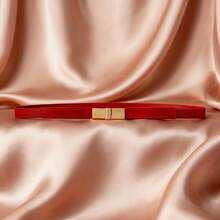 1 chiếc thắt lưng thun mỏng dành cho nữ, phụ kiện trang trí eo tối giản cho áo len, váy, thắt lưng điều chỉnh được. - trắng - Xem 7