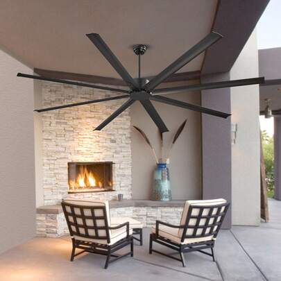 96 In Ceiling Fan Without Light, 6-Speed Remote Control, Aluminum 8-Blade, Reversible DC Motor, Modern Low Profile Flush Mount Exterior Fan For Bedroom, Living Room, Patio, Indoor/Outdoor, Black