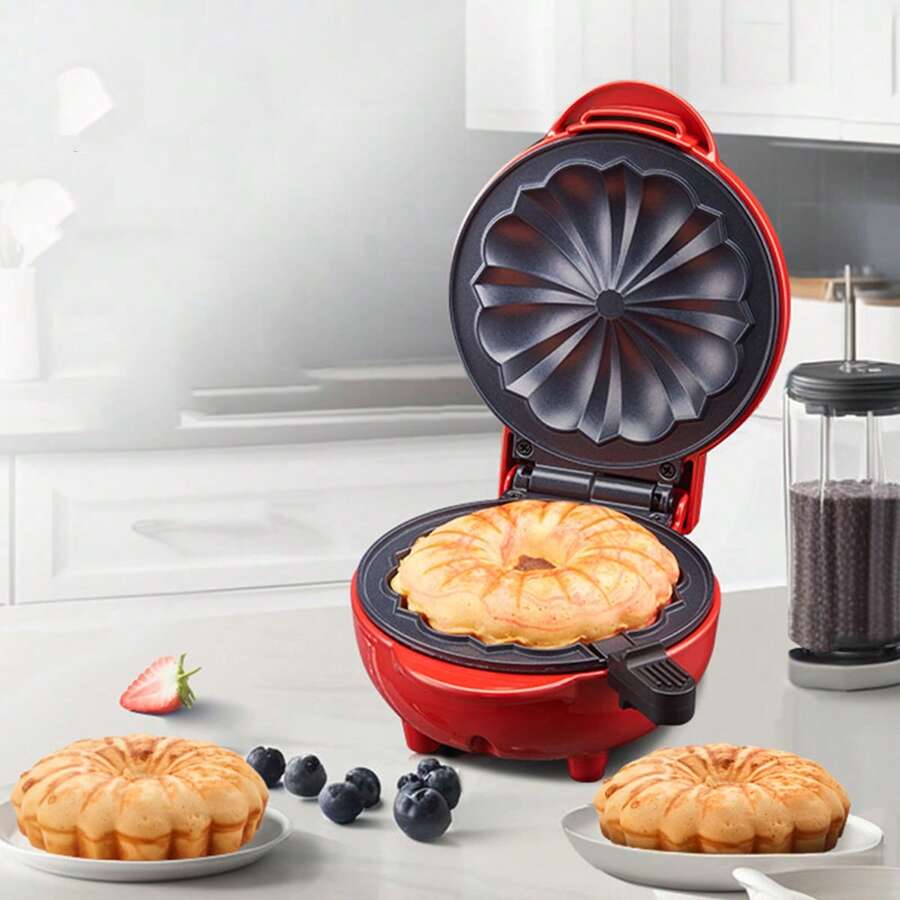 1 pieza, Máquina de panificación doméstica mini - Hacer pasteles multifuncionales, horno de pan, cocinar desayuno, adecuado para estilo de vida rápido, superficie horneada uniforme, calefacción rápida, cámara interior antideslizante segura, diseño amigable para el usuario que cubre tus necesidades de cocina - Rojo - Ver 1