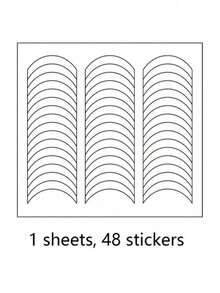Nail Stickers, Nail Stickers, Smile Line Nail Stickers, Beginner Nail Art Tools, Nail Art Stickers, Self-Adhesive Nail Stickers, Nail Tools, White Edged Nail Stickers, Smile Stickers, Nail Art Tools, DIY Nail Decoration Tools, Moon Shape Design Nails - White - View 9