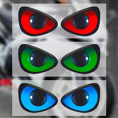 Striking Devil'S Eye Creative Stickers - Bold Red, Green, Blue & Black Eye Designs With Glowing Effect, Plastic Decals For Cars, Trucks, Motorcycles, Laptops & More - Easy To Apply & Remove, No Residue, Car Stickers, Vehicle Customization, Bold Graphic Design, Easy Apply Stickers, Devil Eye Car Flash Sticker, Sticker, Mouse Art Sticker