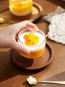 1pc Customized Logo Glass Dessert Cup, Milk Cup, Home Mousse Cup, Transparent Borosilicate Glass Pudding & Yogurt Cup