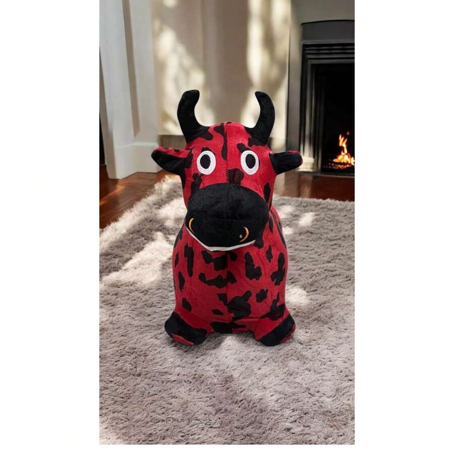 Inflable para montar, inflable para niñas y niños de apartir de 3 años, montable de animales con ropa y sonido, facil de quitar y infla,  ideal para regalo ,cumpleaños ,navidad o años nuevo - Rojo y negro - Ver 1