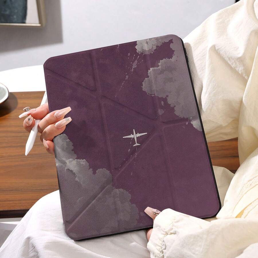 360° Rotatable IPad Protective Case, Y-Shaped Folding Stand, High-Definition UV Printing, Compatible With Ipad 11 2025, IPad Air 11/13 2025 M3, IPad Air (M2) 11/13 Inch, IPad Air 4/5/6 10.9inch, IPad Pro 11 Inch, IPad Pro 12.9 Inch, IPad 10.2 Inch, IPad 9th/10th Generation And Various Models, Protective Cover Design, Support Multi-Angle Adjustment, Six-Way Stand Placement, Built-In Pen Slot, Transparent Back Cover, Anti-Drop Protection, Auto Wake/Sleep Function - Multicolor - View 1