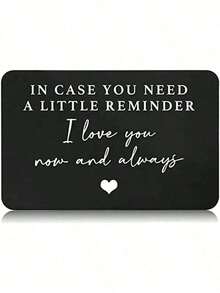 Aluminum Alloy Engraved Wallet Card Decoration Gift For Boyfriend Husband, In Case You Need A Little Reminder I Love You Wallet Insert Card Wedding Christmas Valentine's Day Birthday Gift Valentines - Black - View 2