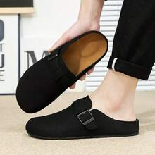 Men's Slip-On Slippers, Flat, Non-Slip, Comfortable For Indoor And Outdoor Wear. Please Order One Size Up As It Runs Small. - Black - View 4