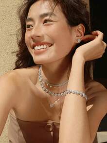 S925 Sterling Silver Heart-Shaped Zirconia Bracelet: High-End, Elegant, and Exquisite; Best-Selling Women's Jewelry; Birthday Gift. - En forma de corazón - Ver 4