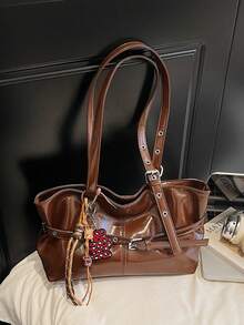 Fashionable & Large Capacity Versatile Women Tote Bag - Brown - View 8