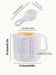 Transparent Plastic Measuring Cup With Lid - Durable, Multipurpose, Suitable For Baking, Salad And Cooking, With Markings (Ml/Oz), Essential For Baking | Practical Kitchen Tool | Food- Material - Multicolor - View 8