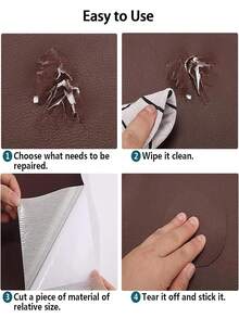 1件装皮革修补套装，适用于家具，自粘皮革修补贴片，可用于沙发、椅子、汽车座椅、橱柜、手提包等，防水耐磨乙烯基修补套装 - 彩色 - 查看 11