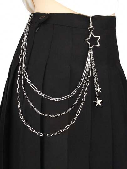 Fashionable Punk Star Pant Chain, Versatile Hiphop Pentagram Pant Accessory Chain, Suitable For Daily Wear