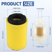 Filtro de aire 793569 y prefiltro 793685 y filtro de combustible 493629 de repuesto para John Deere GY21055 M11511 B &amp; S Intek Series 20-21 Bruto HP Cortacésped Tractor - negro - Ver 2