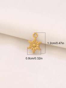 5pcs Stainless Steel Star Sun Pendant, Suitable For DIY Jewelry Making, Handmade Accessories, Earrings, Necklaces, Bracelets And Other Sun Decorations - 5 Pendants - View 10