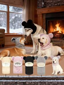 1顶舒适针织保暖宠物帽，适合中大型犬 - 彩色 - 查看 8