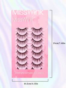Un conjunto de 10 pares de pestañas postizas largas y de aspecto natural con una base rosa, elegantes y hermosas, perfectas para hacerte destacar. Celebra con un look deslumbrante. Este conjunto de 10 pares de pestañas postizas de longitud natural está diseñado para un look cotidiano y ocasiones especiales. La base rosa suave te da una apariencia hermosa y natural. - Negro - Ver 6