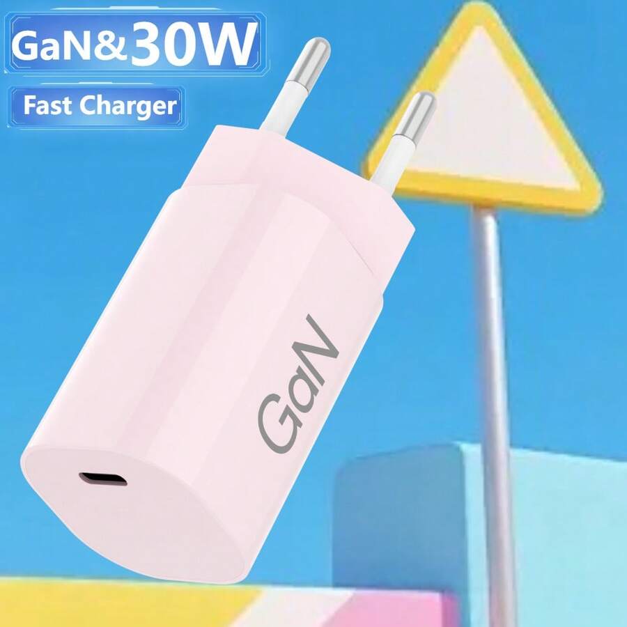 Bộ sạc tường USB-C công nghệ GaN 30W sạc siêu nhanh, tương thích hoàn toàn với dòng 17/16/15/14/13/12 và Galaxy S25/S24/S23/S22. Lý tưởng cho gia đình, văn phòng và du lịch. - Phích cắm loại C của EU (220-240V) - Xem 1