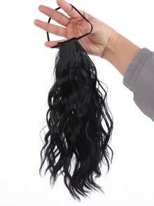 Children's Synthetic Ponytail Wig, Long Wavy Ponytail, With High-Elasticity Rubber Band, Heat Resistant, Suitable For Everyday Wear. - Multicolor - View 4