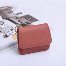 NYXIA 1个女士钱包纯色简约超薄卡包女钱包迷你零钱包女士钱包短款时尚女士卡包零钱包二合一钱包时尚纯色小卡包多功能防盗刷毛女士短款零钱包包旅行商务出差返校 - 彩色 - 查看 17